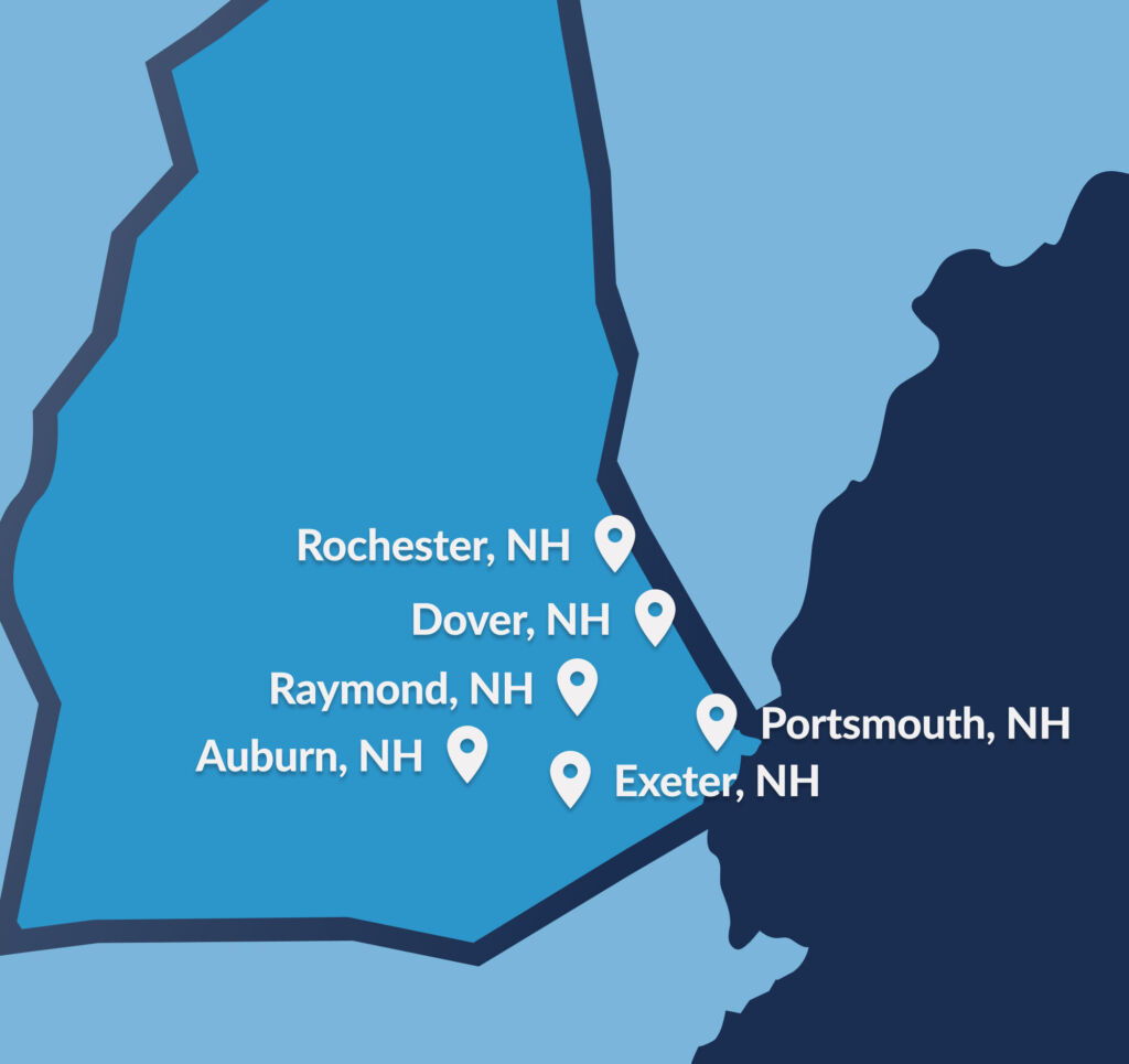Map Showcasing Access Sports Medicine's Six Locations in Seacoast, NH
